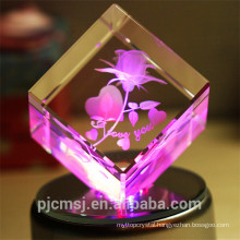 new product ! 3D Laser crystal rose for home decoration gifts